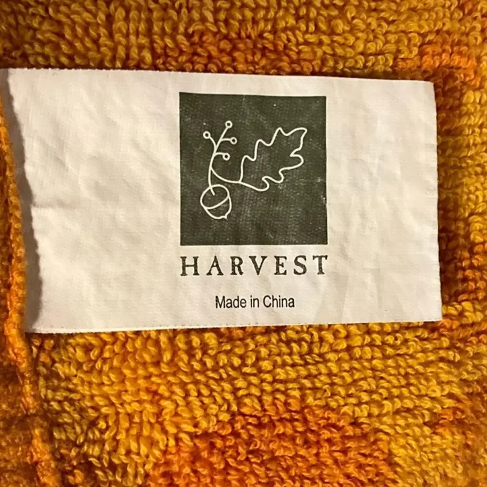 Set Harvest Fall Pumpkin Kitchen Bath Dish Hand Towel Orange Overall Pumpkin